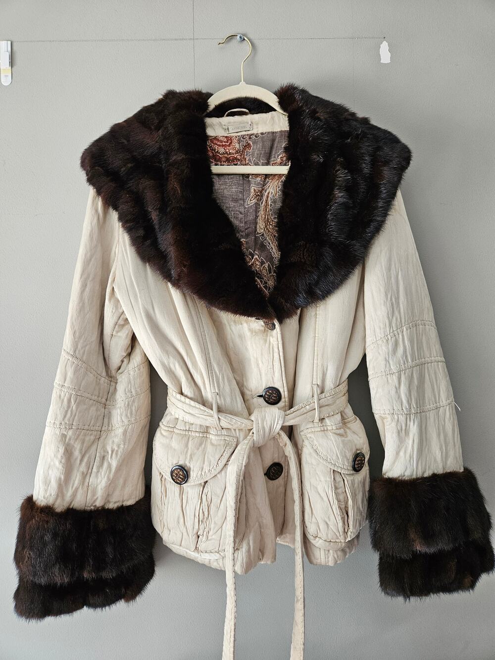 Vintage Anna Kel Winter Mink Trim Jacket Size 46 M/L